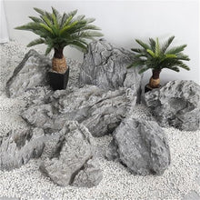 Fiberglass Decorative Fake Stones, Realistic Texture of Fake Rock, Landscape Fake Rocks, Non-hollow Artificial Fake Stone, Faux Stone for Outdoor Garden, Farm, Indoor Decoration(28.4*18.1*10.2in)