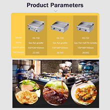 Double Gas Griddle Grill Smooth LPG Commercial Stainless Steel Heavy Duty Restaurant Outdoor Griddle Gas Baking Plate Burger Grill Large Non-Stick Burners Flat Hot Plate for Home and Commercial,718