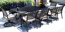 Sunvuepatio Cast Aluminum Patio Dining Set 11 Piece Outdoor Furniture 46"x120" Rectangle Table Desert Bronze