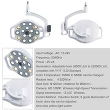 26mm Induction LED Planting Lamp 15 Bulbs Shadowless Operation Light with HD Camera One-Click Yellow Light Switch KY-P132