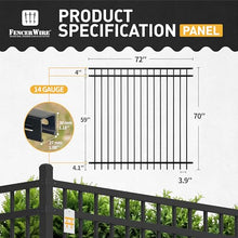 Fencer Wire Heavy Duty Flat Top Fence Barrier Panel, 6FT Height X 6FT Width Anti-Rust Metal Fencing Panel, Steel Outdoor Decorative Garden Fence Panel for Yard, Pool, Patio, Pack of 10