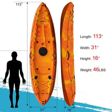 CuisinAid 9.4FT Sit-On-Top Fishing Kayak with Paddles Green Yellow
