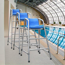 120cm 150cm 180cm High Lifeguard Chair for Pool Lakes Beach, Stainless Steel Barstool with Umbrella Hole & Lifebuoy Hook & Comfortable Seat, Match Umpire Chair (Color : Silver, Size : 120cm/47.2in/3