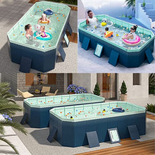 IINCOOY Large Swimming Pools Outdoor Thickened Wear-Resistant Non-Inflatable Folding Paddling Pool Kid Toys Summer Water Games (Color : A, Size : 3.0M)