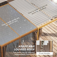 Outsunny 12' x 19' Louvered Pergola Hardtop Gazebo with Adjustable Roof Natural Wood