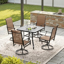 Soohow Outdoor Dining Chairs Set of 4, 360°Swivel Patio Dining Chair with Textilene Fabric, Outdoor Metal Armchair All Weather Resistant, Ergonomic Comfort, Perfect for Patio, Backyard, Balcony