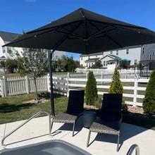 OROTLECT 10' Square Cantilever Umbrella With Crank Lift Counter With Base In Ground,Gray