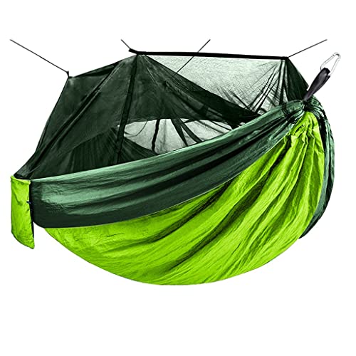 MaGiLL Outdoor Mosquito Net Camping Hammock 1-2 Person Parachute Picnic Hammock Portable Hanging Sleeping Hammock Swing Hammock (Color : Vert) (Vert)