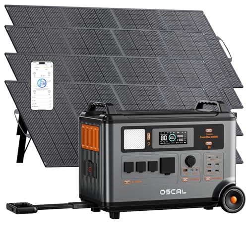 PowerMax 3600SE 3600W Portable Power Station with 4x200W Solar Panels