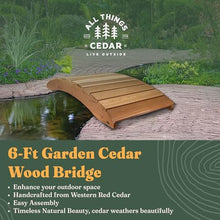 All Things Cedar Wooden Bridge, Outdoor Garden Pond Walkway, Natural, 6 Ft