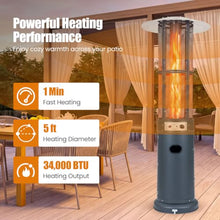 Tangkula Propane Patio Heater with Wheels, Easy Ignition, 34,000 BTU