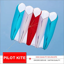 Yingfeida Giant Soft Inflatable Pilot Kite 5-Hole Large Tractor Lifter Blue White