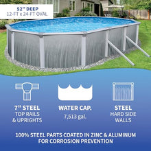 Blue Wave Martinique Oval Swimming Pool Package Metallic