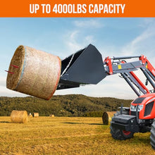 49 Inch Hay Spear for Tractor Bucket, Heavy Duty Bale Spear Attachment with 2 Stabilizer Spears & 59 Inch Chain, Tractor Bucket Hay Bale Spear Attachment, 4000 Lbs Capacity