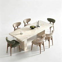 French Monet Garden Travertine Sintered Stone Dining Table Rectangular