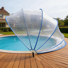 NoeBanJe 18FT Round Pool Dome Cover, Transparent PVC Above Ground Pool Canopy, Weatherproof Enclosure for Round Above Ground Swimming Pools, Heat Retention & Outdoor Pool Protection (Black- 18FT)
