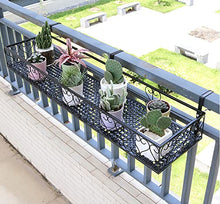 Plant Stand Balcony Railing Planters Hanging Rack, Patio Rail Shelf Flower Pot Holder, Rectangle Succulent Plant Container Accessories for Patio Porch Garden (Size : 150cm x 25cm (59" x 10"))
