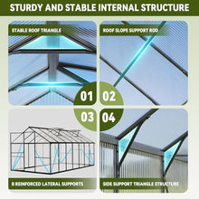 10X12 FT Greenhouse for Outdoors, Polycarbonate Walk in Green House for Outside, Reinforced Aluminum Frame Greenhouses, Heavy Duty Garden, Patio, Backyard Flower Planting