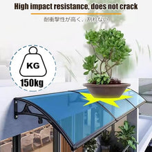 Outdoor Patio Awning Canopy UV Rain Protection Door Cover Polycarbonate Porch Awning with Gutter Weather Shelter 120x130cm