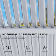 YITAHOME 10x13ft Louvered Aluminum Pergola with Adjustable Roof and Netting White