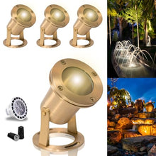 MIK Solutions Waterproof Underwater Light 113 (4 Pack) Solid Brass 7W MR16 LED Bulb Pond Light Submersible Waterfall Pool Fountain for Beautiful Bright Long Lasting Home Garden Patio Pool