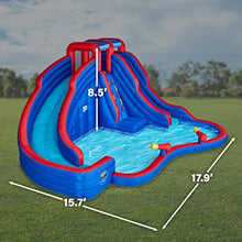 SUNNY & FUN Double Dip Inflatable Water Slide Park Red/Blue