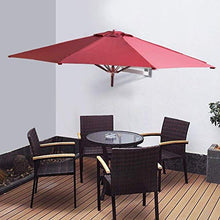 MidiLi Parasols Wall Mount Patio Umbrella - Outdoor Garden Balcony Sunshade Umbrella, Aluminium Pole, 7ft
