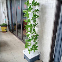 FLTRGO 8 Layer Garden Hydroponic Growing System Vertical Tower Vertical Planting Tower for Hydroponics in Rain for Fruits, Vegetables, Herbs, White,Hydroponic Growing Kits Syst