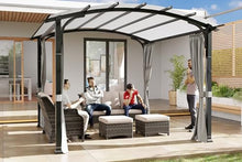 MeetLeisure Meetleisure 11'x11' Outdoor Pergola with Sidewalls - Arched Top Outdoor Pergola with Metal Steel Frame and Textilene Top Canopy, Ideal for BBQ Party & Family Gathering, Grey Top