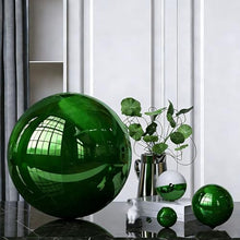 YDJIANCAI 1 Pcs Stainless Steel Gazing Globe Ball, Hollow Mirror Globe Floating Reflective Ball Polished Shiny Sphere for Home Garden Pond Outdoor Swimming Pool Decoration Green(Size:18.89 in/48 cm)