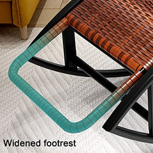 TXGJWRA Outdoor Rocking Chair, Steel Frame Rocker Chair with Headrest, Rattan Patio Rocking Arms Seat for Garden Porch Backyard, Support 150Kg,D