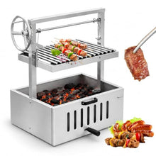 Freestanding Charcoal Grill, Adjustable Grate for Backyard and Patio 201StainlessSteel