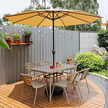Dalumian Outdoor 8 Piece Patio Dining Sets, Patio Furniture Set Carbon Steel Includes 6 PVC Chairs and Table with Umbrella Hole