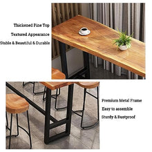 JYPIINFS Solid Wood Live Edge Bar Table with Footrest - Rectangular Tall Counter Height Dining for Kitchen & Pub Stylish &Furniture(63" L x 13.8W x 41.3" H)