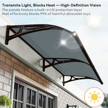 Awnings for Outside，Window awnings Exterior，Aluminum Bracket, Durable Polycarbonate Canopy，Rain & Snow Protection, for Entrance, Balcony, Garage-Blue-120x180cm/47x71in