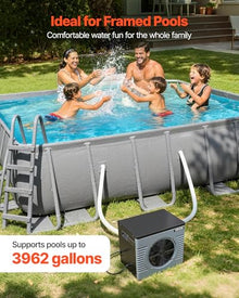 VEVOR 14710 BTU Heat Pump for Above Ground Pool, Electric Pool Heater with Heating & Cooling Dual Mode, Max COP 5.13 Smart Inverter Compressor, Low Noise GFCI Protection for up to 3962 Gal Swimming