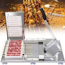 JYXYXSCP Barbecue Skewers Meat Skewer Maker, BBQ Kebab, 10 Holes Stainless Steel Meat String Skewer Machine