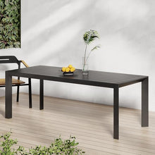 Seeheool Rectangular Outdoor Dining Table with Metal Frame for Patio Backyard Garden Deck Porch 70" x 35" x 30" Black