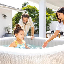 INTEX 28471EH 6 Person PureSpa Chevron Deluxe Outdoor Inflatable Portable Hot Tub, Includes Energy Efficient Spa Cover, Spa Control App, Saltwater System Ready, 77" x 77" x 28"