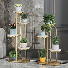 MIIKHI Potted Plant Stand Flower Stand Wrought Iron Marble Indoor and Outdoor Floor-to-Ceiling Multi-Storey Balcony Green Radish Flower Pot Stand Plant Displ (OneColor M)