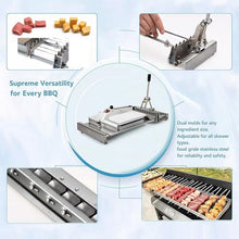 8/12 Hole Manual Mutton Skewer Machine, Stainless Steel Kebab Tool, With Anti-slip Baffle, Adjustable Structure, For Bamboo Skewers, Round Steel Skewers, Flat Steel Skewers 12 Hole
