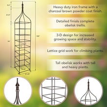H Potter Garden Obelisk Trellis, 8.75 Ft Tall, Freestanding