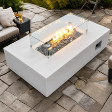 52" Rectangle GFRC Propane Fire Pit Table, 65,000 BTU, CSA Certified