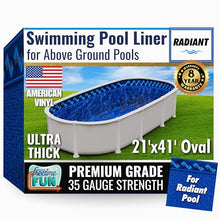 Freetime Fun Permalast Pool Liner | 21 Foot by 41 Foot Oval | 52 inch Wall Height | 20 MIL Virgin American Liner 8 YR Full Warranty | for Radiant Beaded Style Above Ground Swimming Pools