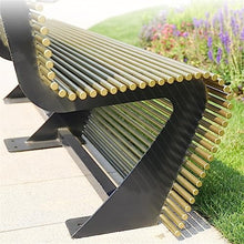 YXIANG56Q Buffet Sideboards Outdoor Park Bench, Leisure Chair with Backrest for 3 People, Modern Metal Round Tube, Gold Color for Dining Room
