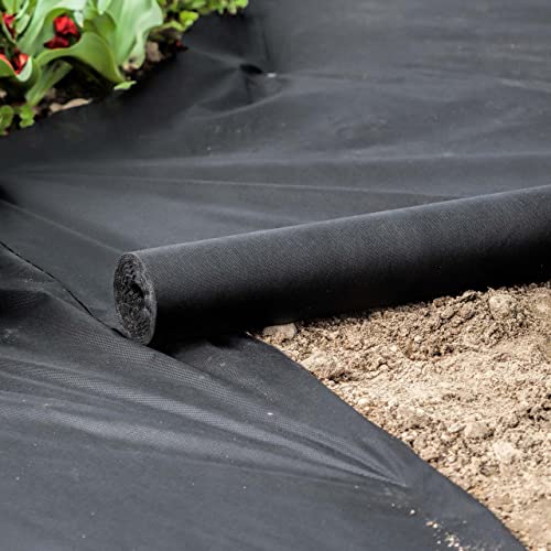 Harrier Weed Control Fabric Membrane - 50gsm/100gsm - Heavy Duty (6.5ft x 328ft Woven (100gsm), Without Pegs)