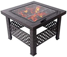 Outdoor Fire Pit, Metal Fire Bowl Fireplace Backyard Patio Garden Stove with Spark Screen and Safety Poker, Fire Pits for Outside, Bonfire, Party, BBQ, Patio & Garden, Black