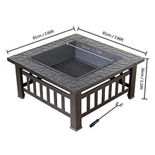 3 In1 Outdoor Fire Pits, 32-Inch Portable BBQ Firebowl, Patio Wood Burning Fire Pit with Fireplace Poker Waterproof Cover