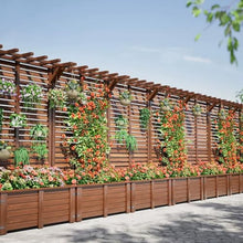 Large Floor-standing Wooden Planter With A Trellis, Tall Privacy Screen For Climbing Vines,Combines Hanging Planters With In-soil Planting,Suitable For Terraces(39.4x15.7x70.9in,No Top)