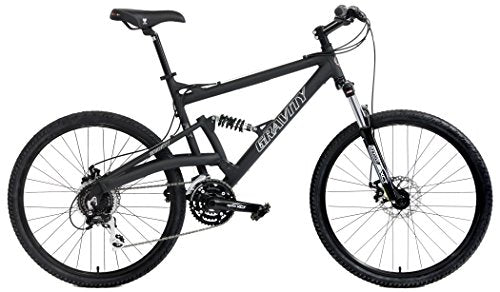 Gravity 2022 FSX 2.0 Dual Suspension Mountain Bike Matt Black/Black Wheels 19